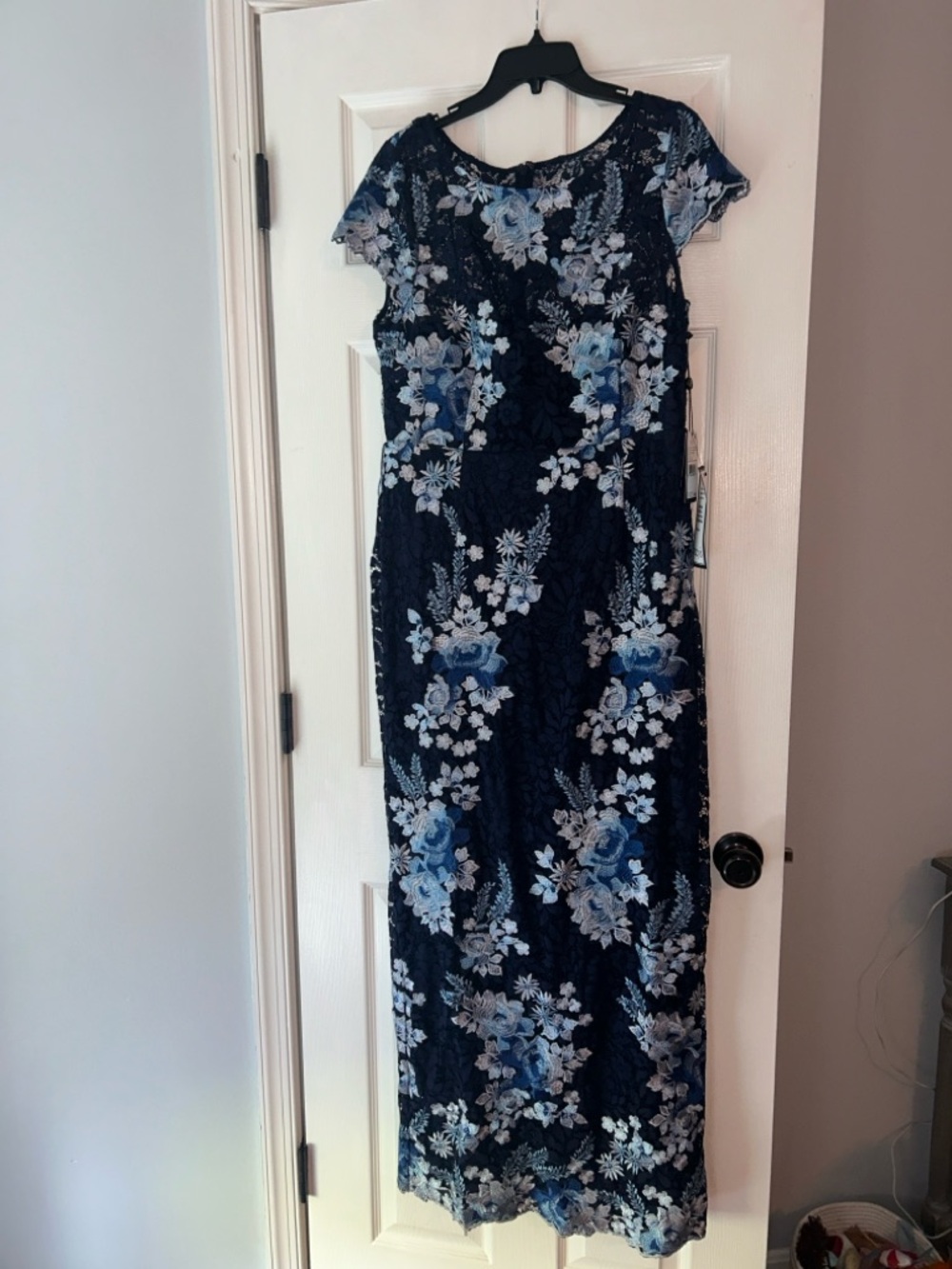 Adrianna papell navy lace dress
